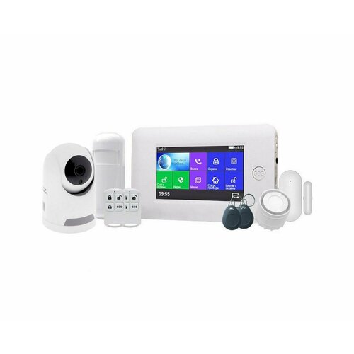 Система GSM/Wi-Fi сигнализация с видеонаблюдением: Strazh Галактика-GSM и HD-ком 266-ASW5-8GS (O45015KO) для дома, коттеджа и гаража