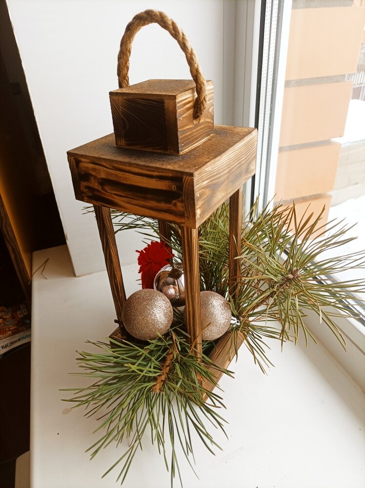 фото Фонарик "Деревянный декор", подсвечник, кашпо декоративное