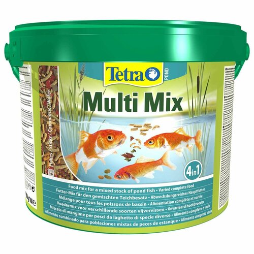 Корм для рыб Tetra 10л Pond MultiMix для прудовых рыб (гранулы, хлопья, таблетки, гаммарус) tetra pond multimix корм для пруд рыб гранулы хлопья таблетки гаммарус 10 л