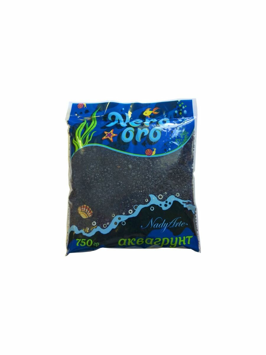 Грунт черный для аквариума "Неро Оро" (NeroOro) 3-5 мм 0,75 кг