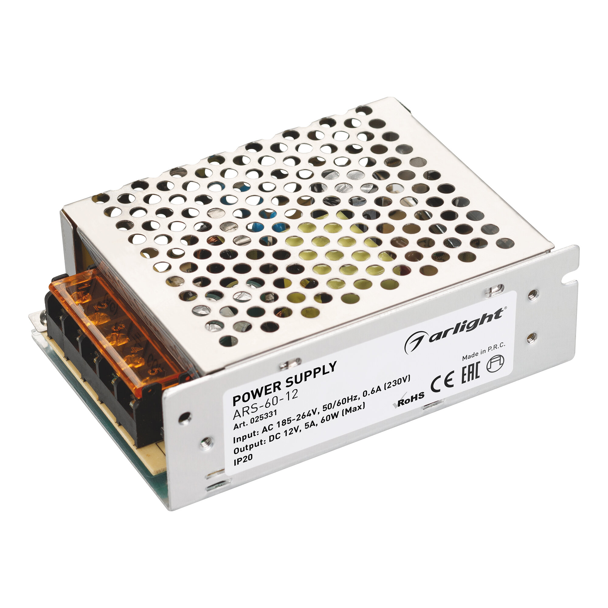 Источник напряжения Arlight Блок питания ARS-60-12 (12V, 5A, 60W)