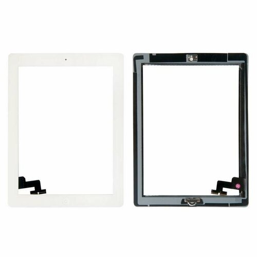 Тачскрин для iPad 2 Белый (сенсорное стекло) в сборе, кнопка, клейкая лента клейкая лента фиксации тачскрина ipad 2 3 4 aasp