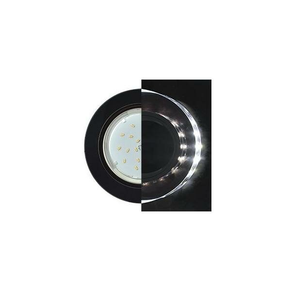 Встраиваемый светильник Ecola GX53 H4 LD5310 св-к Стекло Круг подсветка 4K Черный хром/Черный 38x126 SP53RNECH (5 шт.)