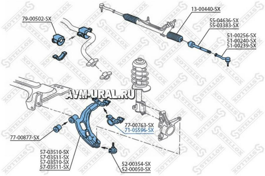 STELLOX 7105596SX 71-05596-SX_сайлентблок рычага зад. п!\ Fiat Doblo 96>