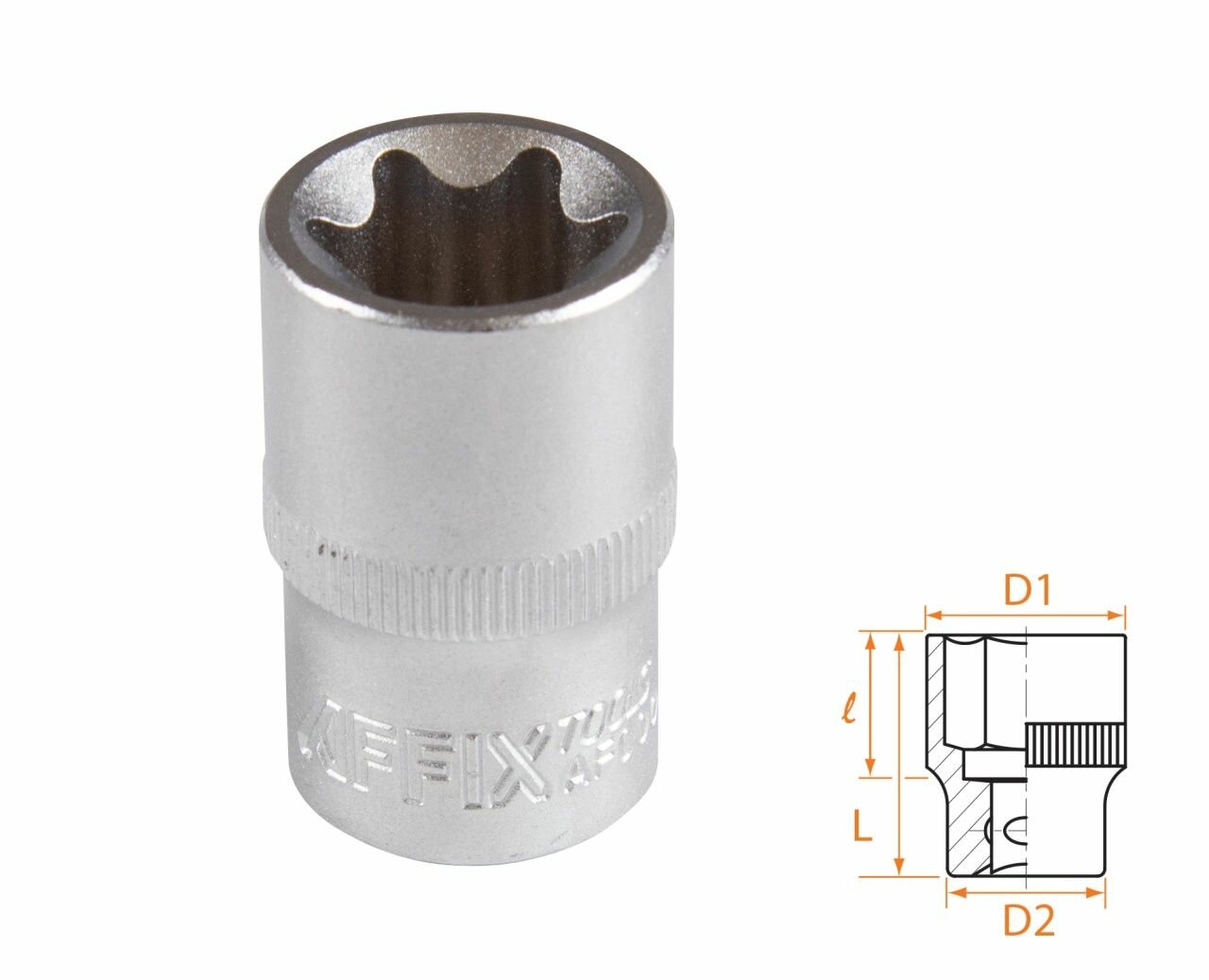 Головка торцевая TORX Е-стандарт для автосервиса 1/2", E20, AFFIX