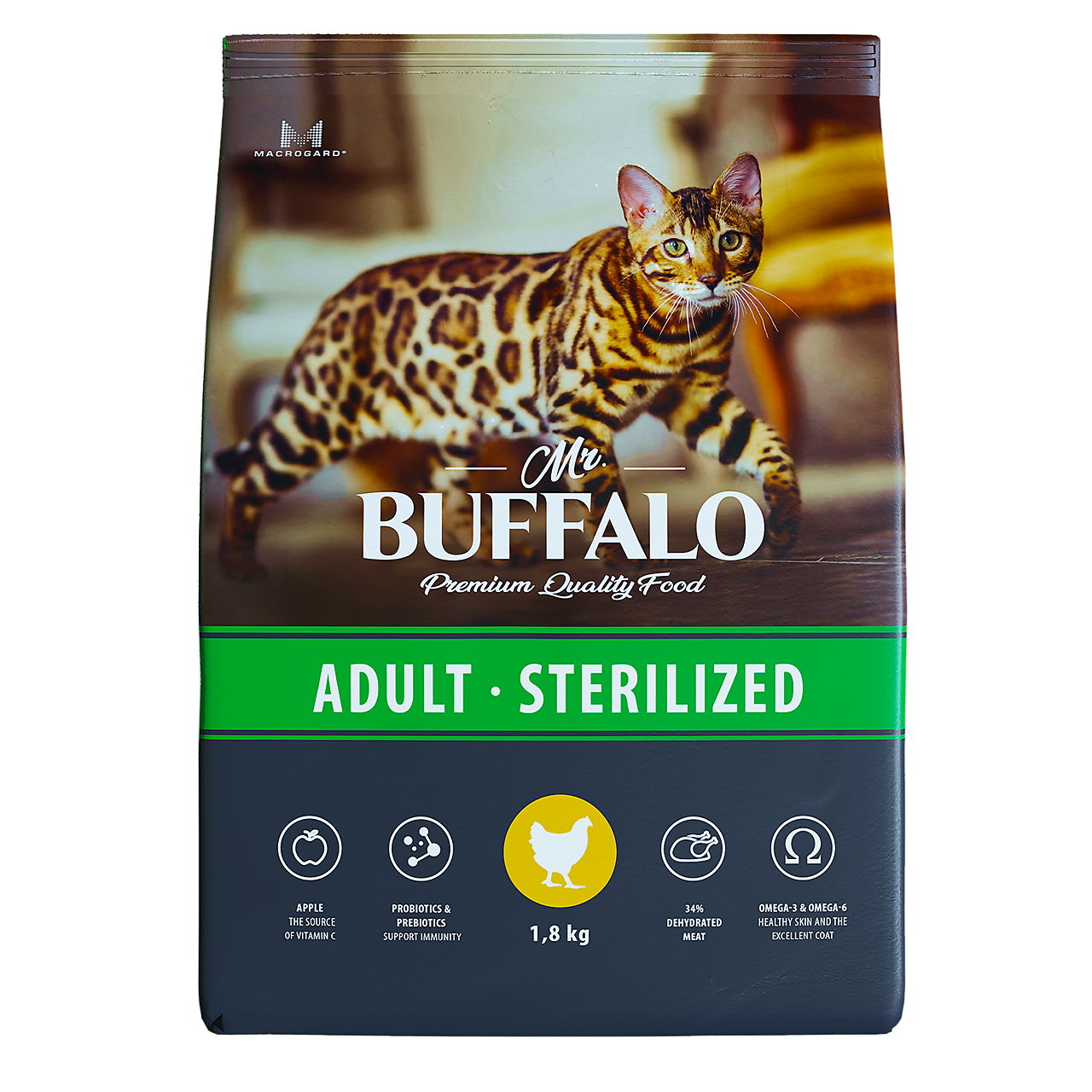 Сухой корм для кошек Mr.Buffalo STERILIZED курица 1,8кг - фотография № 13