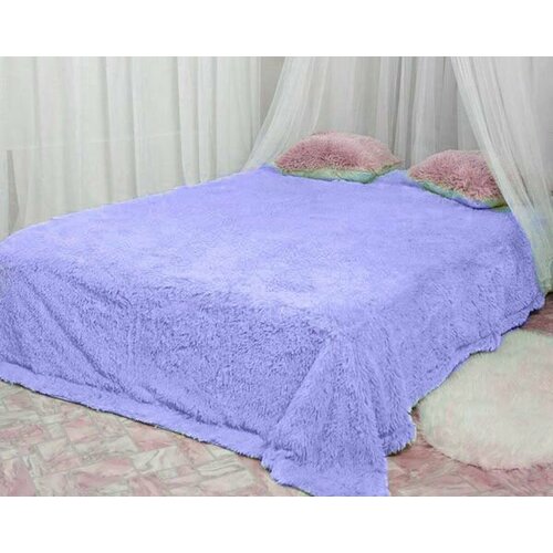 Плед пушистый Травка, 200 х 220 см, лаванда