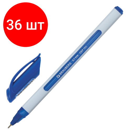 Комплект 36 шт, Ручка шариковая масляная BRAUBERG Extra Glide Soft White, синяя, узел 0.7 мм, линия письма 0.35 мм, 142927 комплект 24 шт ручка шариковая масляная brauberg extra glide soft white синяя узел 0 7 мм линия письма 0 35 мм 142927