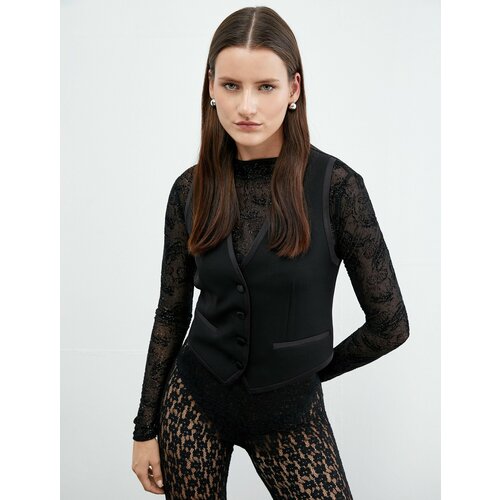 фото Жилет koton, размер 34, черный