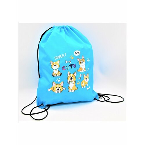 Мешок для обуви Забавные корги голубой 3545см 360₽