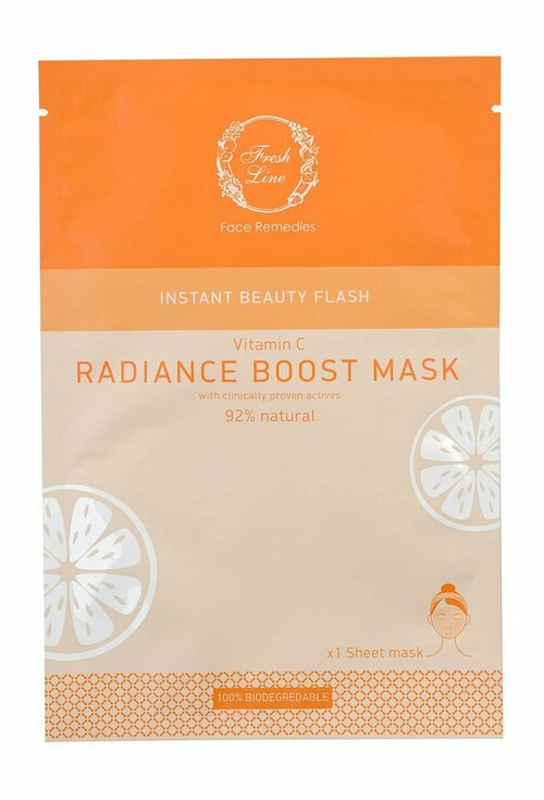 Тканевая маска для выравнивания тона кожи лица с экстрактом лимона / Fresh Line Instant Beauty Flash Radiance Boost Mask