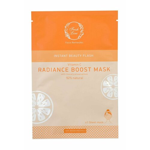 Тканевая маска для выравнивания тона кожи лица с экстрактом лимона / Fresh Line Instant Beauty Flash Radiance Boost Mask fresh line instant beauty flash set