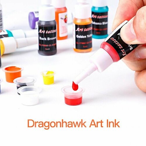 фото Набор тату-красок dragonhawk colors, гипоаллергенные, 28шт, по 5мл