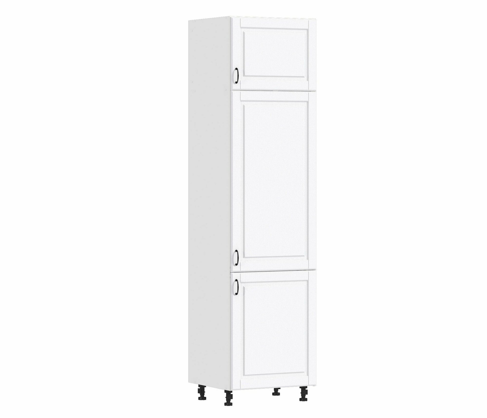 Кухонный модуль пенал столплит Регина РП-560 для холодильника, Белый/Белый матовый, 60х237х56 см