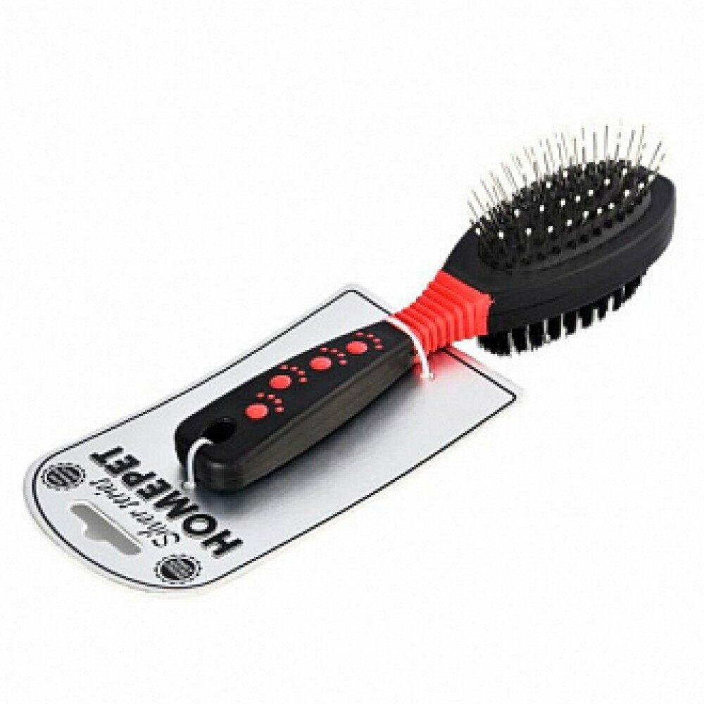фото Расческа-щетка Homepet Silver Series двухсторонняя для кошек и собак (23 х 6,5 см, Черный)