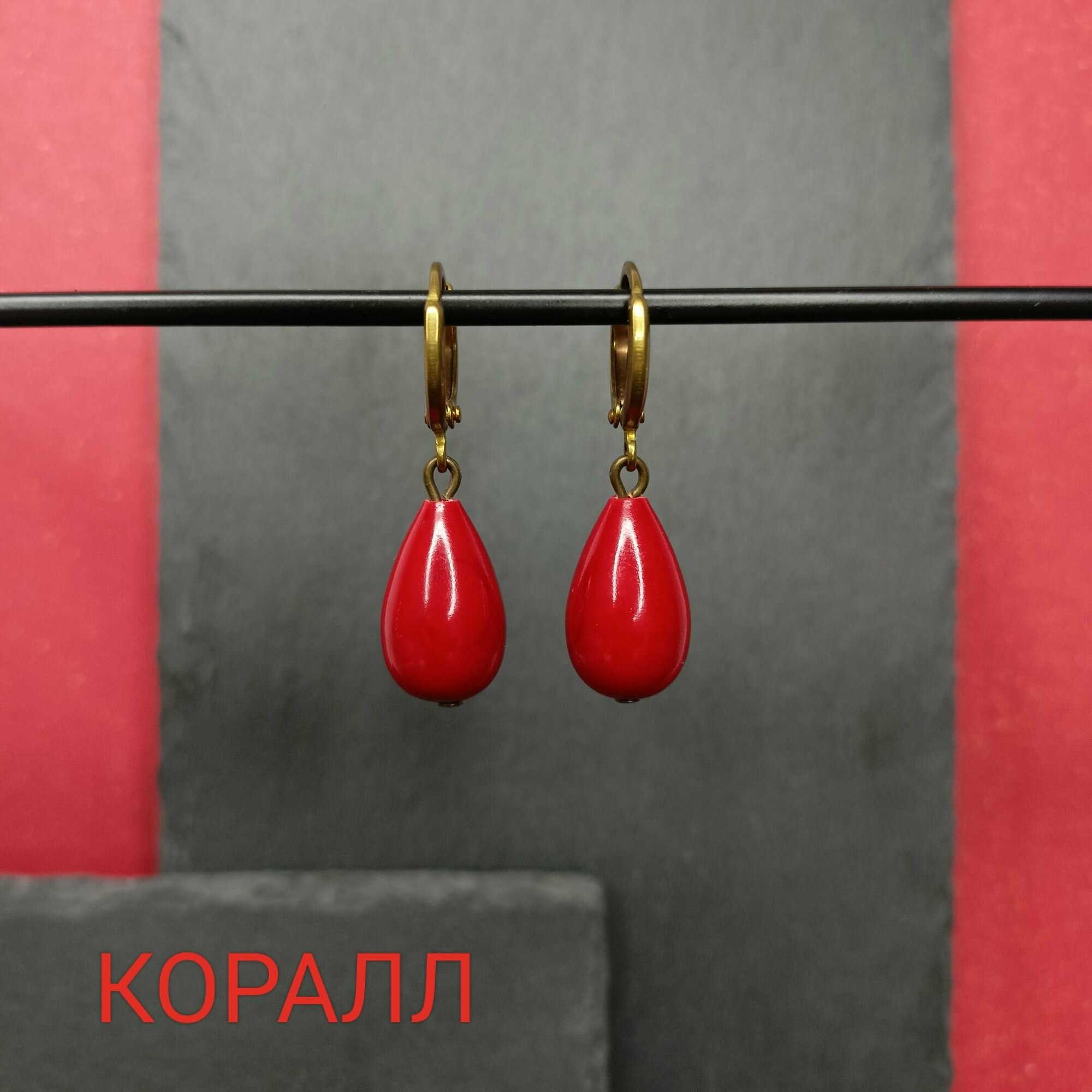 Серьги, размер 33 мм
