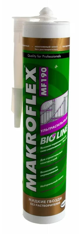 ЖИДКИЕ ГВОЗДИ "MAКROFLEX BIO LINE" MF190 УЛЬТРАСИЛЬНЫЕ ПРОЗРАЧНЫЕ 280 Г (1/12) Makroflex - фото №9