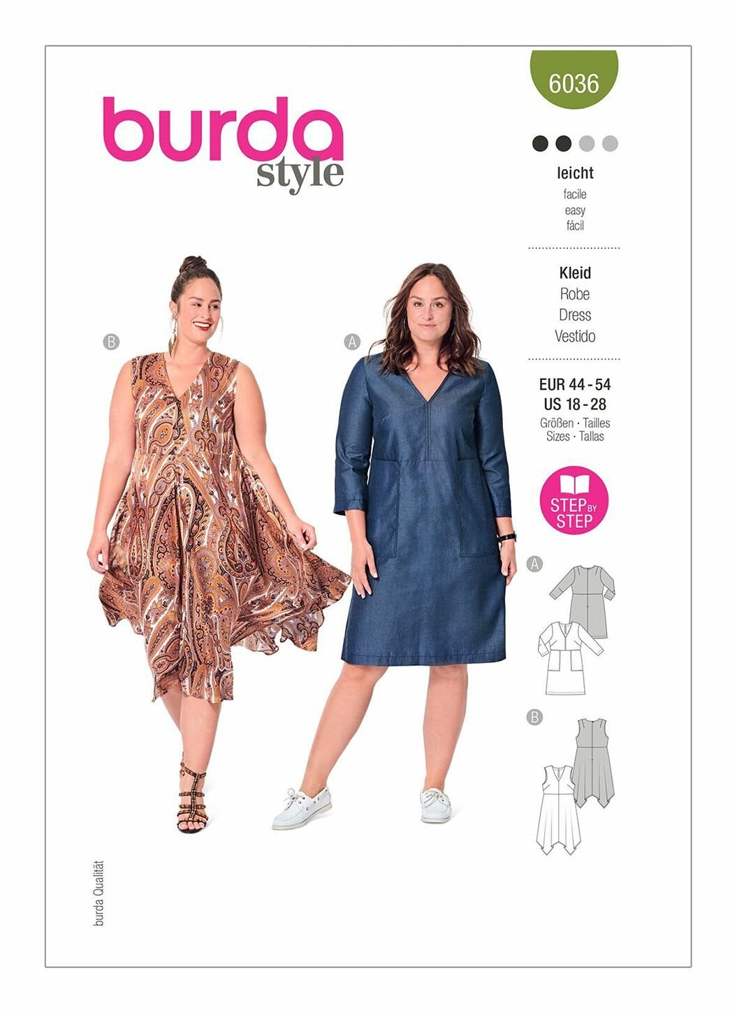 Выкройка BURDA №6036 Платье, туника