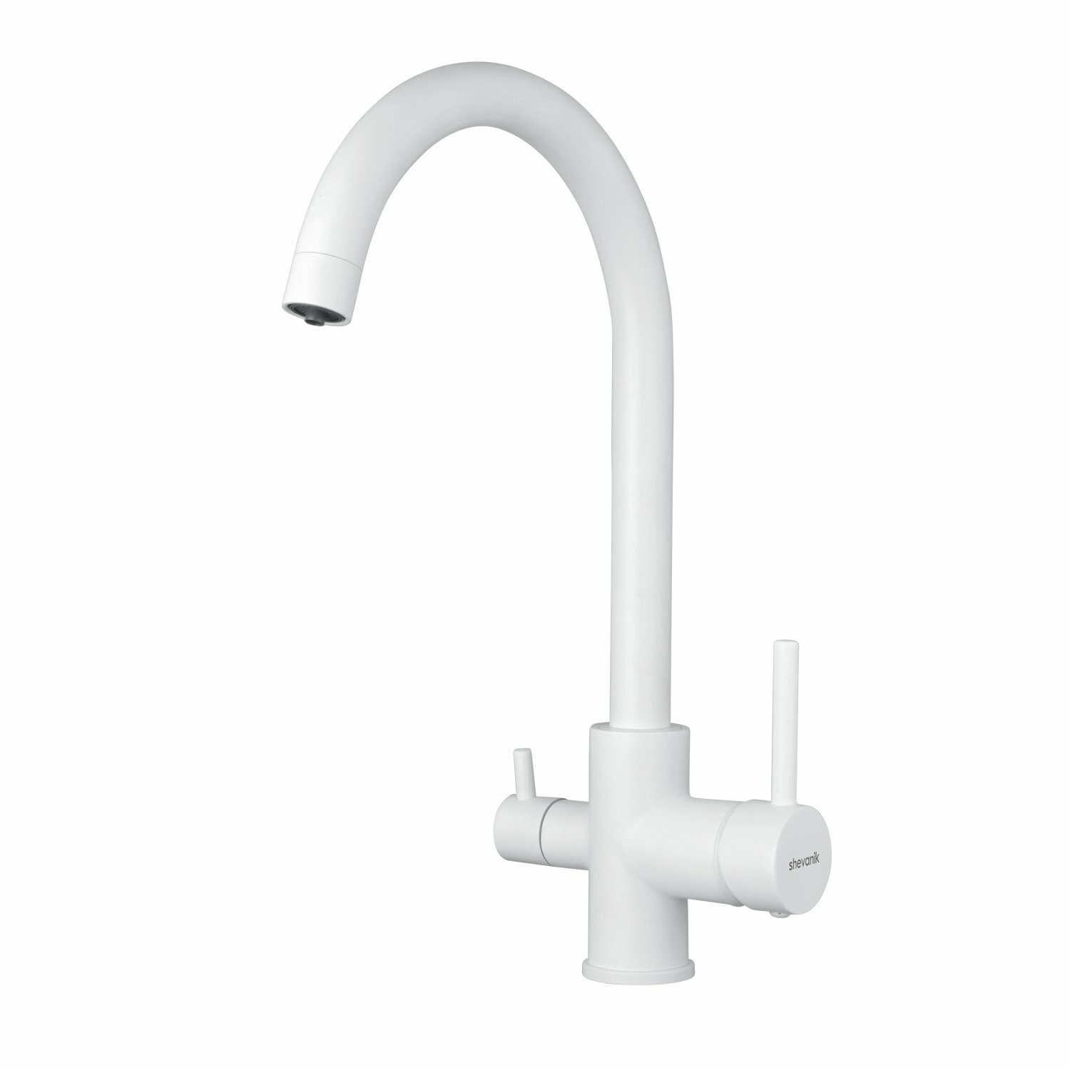 фото Смеситель для кухни с подключением фильтра Shevanik S128C, белый