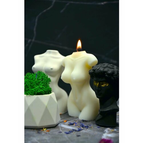 Свечи ароматические Давида и кашпо со мхом