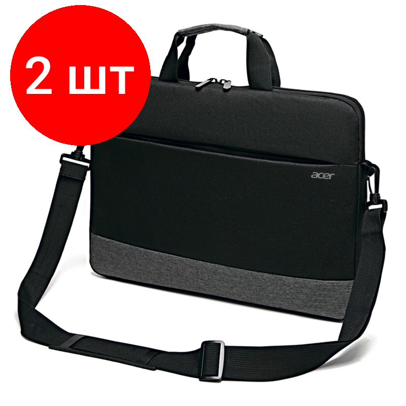 Комплект 2 штук, Сумка для ноутбука Acer LS series OBG202 15.6/черн/сер полиэс(ZL.BAGEE.002)