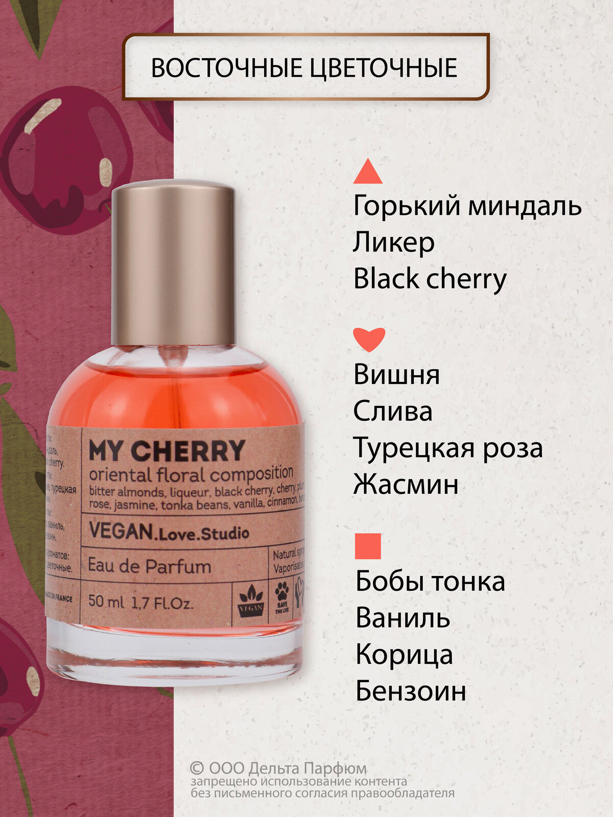 Парфюмерная вода My Cherry, 50 мл духи