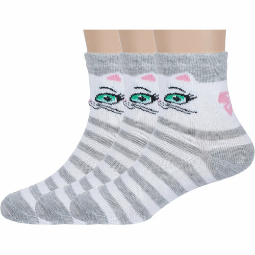 фото Носки красная ветка 3 пары, размер 12-14, серый, белый