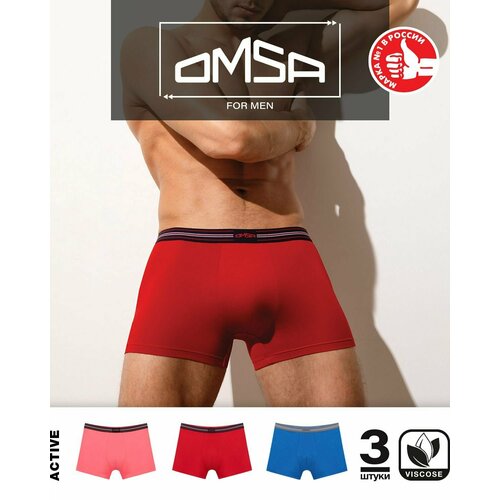 фото Трусы omsa, 3 шт., размер 52(2xl), мультиколор