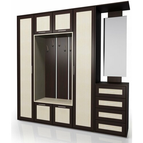 Прихожая Мебелайн «Мебелайн – 18» Корпус вишня/вставка вишня