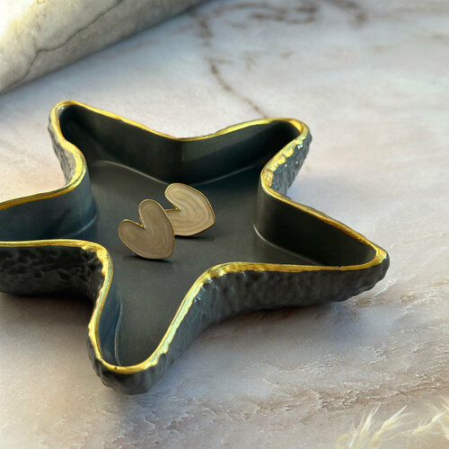 фото Подставка для украшений 8х2х8 см, серый, золотой iiskusii