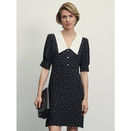 Платье Zarina, размер S (RU 44)/170, черный графика мелкая юбка женская zarina 2265220200 цвет бежевый графика мелкая размер 44
