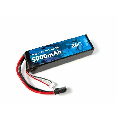 Аккумулятор Li-po B&C 5000 MAH 14.8V (4s) 90C, TRX, Soft case