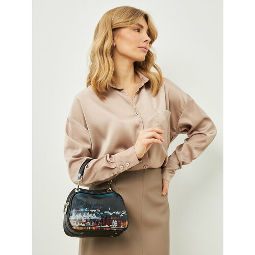 фото Сумка сэтчел curanni, голубой, черный