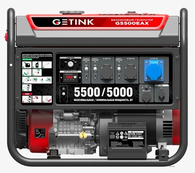 фото Бензиновый генератор 5кВт, G5500ЕАX Getink 11004