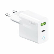 Сетевое зарядное устройство USB-C + USB A, PD 3.0, QC 3.0, 33W, белый, Deppa, Deppa 11426