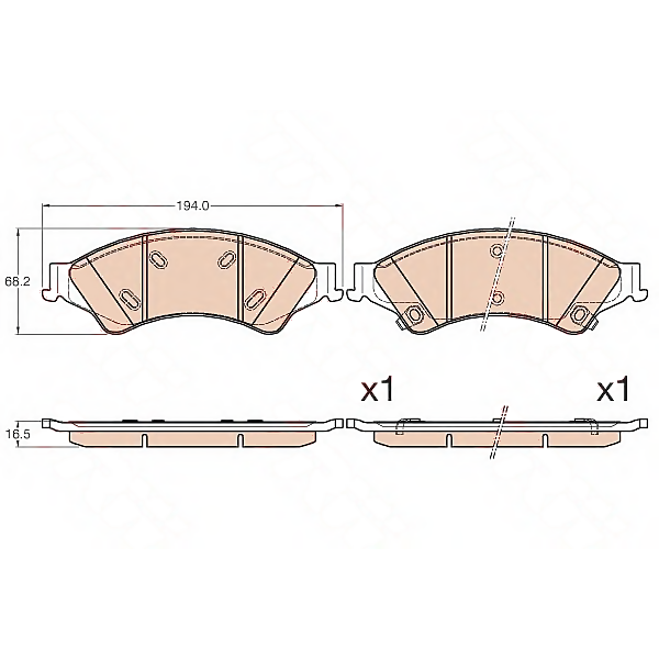 TRW GDB2005 (1723538 / AB312L361AB / AB312L361AB[1723538) колодки тормозные дисковые