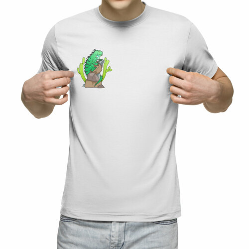 мужская футболка игуана с коктейлем m зеленый Футболка Us Basic, размер S, белый