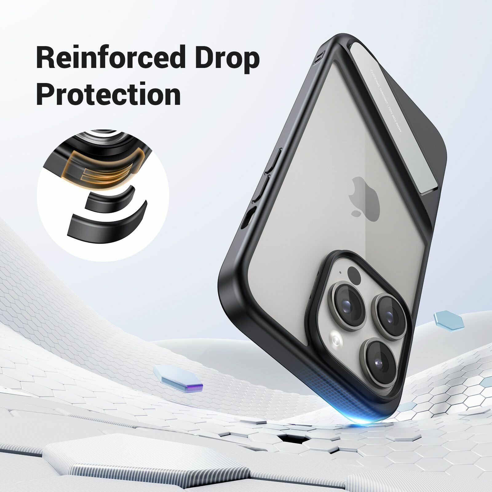Защитный чехол UGREEN 25405_ с подножкой, для iPhone 15 Plus 6.7", черный - фото №10