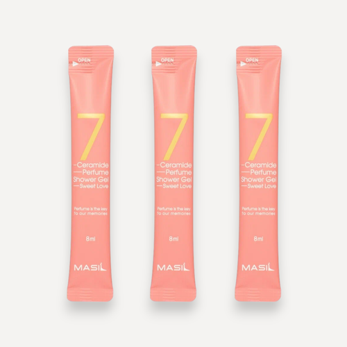 MASIL 7 CERAMIDE PERFUME SHOWER GEL STICK POUCH (SWEET LOVE) Парфюмированный гель для душа с керамидами и ароматом ириса 3*8мл masil 7 ceramide perfume shower gel stick pouch sweet love парфюмированный гель для душа с керамидами и ароматом ириса 20 8мл