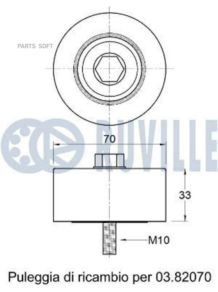 RUVILLE 542356 Ролик ремня приводного TOYOTA LAND CRUISER 120/150 4.0