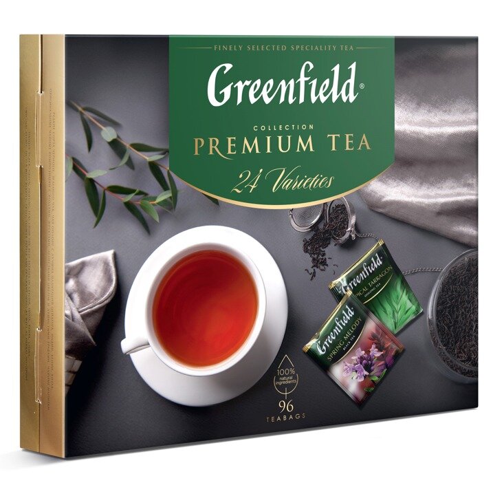 Набор чая из 24 видов в пакетиках Greenfield Premium Tea Collecton, 96 пак/уп (Гринфилд)