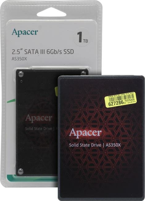 Накопитель SSD 2.5'' Apacer Panther AS350X 1TB SATA 6Gb/s 3D TLC 560/540MB/s IOPS 93K/80K MTBF 1.5M - фото №11