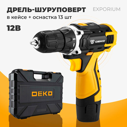 Аккумуляторная дрель-шуруповерт DEKO DKCD12FU-Li SET3 в кейсе оснастка 13 шт 220 Ач 589900₽