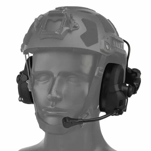 Наушники активные тактические 6TH Gen Tactical headset стрелковые/гарнитура/поворотные крепления на шлем черный