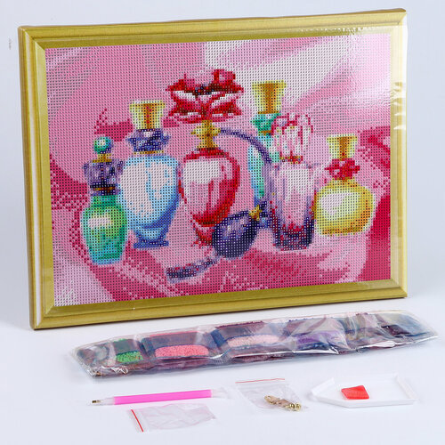 фото Алмазная мозаика, 30 × 40 см, полное заполнение, с подрамником «прекрасный парфюм» россия