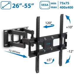 Tuarex Olimp-406 черный кронштейн на стену для ТВ 26"-55"