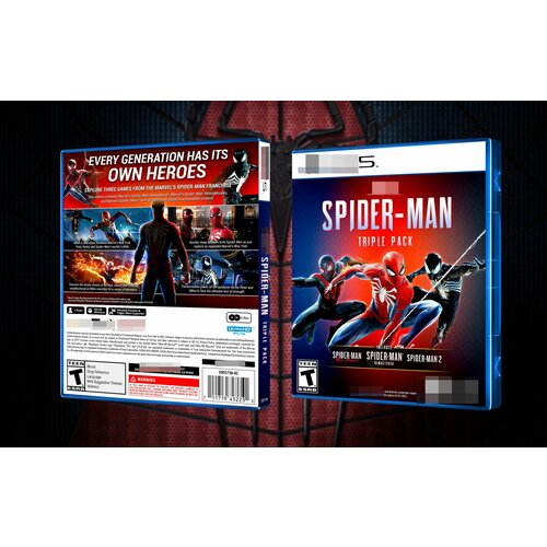Эксклюзивная Обложка для Кейса PS5 Spider Man Triple Pack. кастомная обложка для кейса бокса ps3 ps4 ps5 cyberpunk 2077