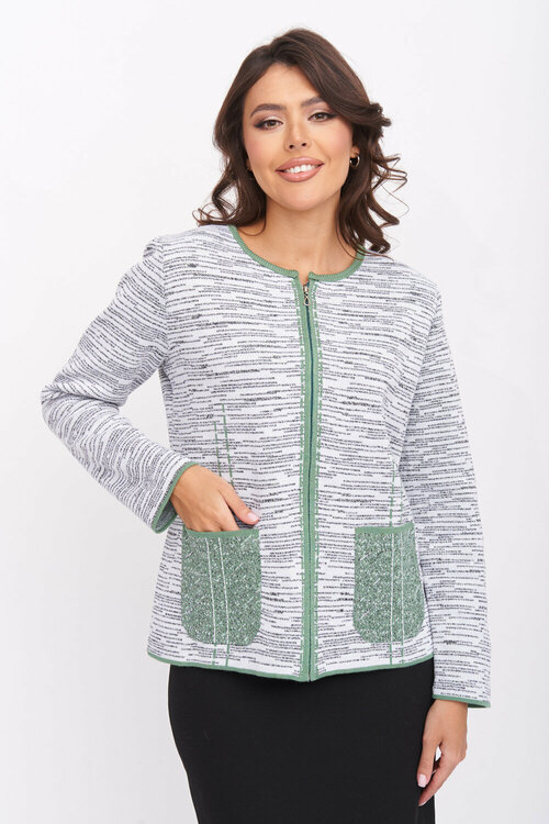 Пиджак Текстильная Мануфактура, размер 56, белый, зеленый