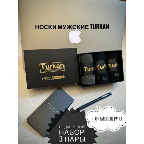 Носки Turkan, 3 пары, размер 41-46, синий, черный носки turkan 3 пары размер 41 46 синий