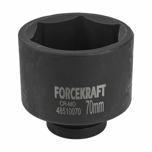 Головка ударная глубокая 1', 70мм (6гр) FORCEKRAFT FK-48510070 головка ударная глубокая 3 4 45мм 6гр forcekraft fk 46510045